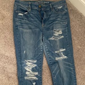 Ripped Jeans from American Eagle. Size 10. Stretchy Skinny jeans.